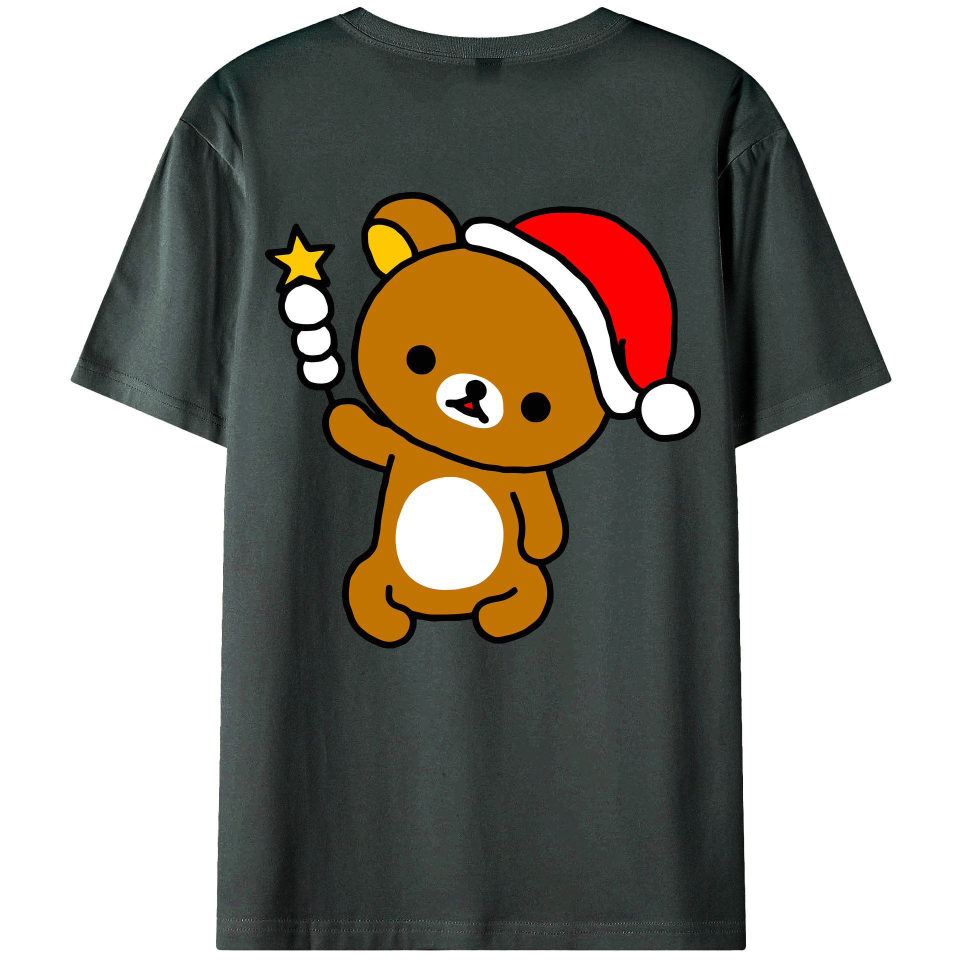 （画像用） リラックマ リラックマ キイロイトリ Rilakkuma Korilakkuma Kiiroitori 綿100％ メンズ半袖Tシャツ（バックプリント） 通気性
